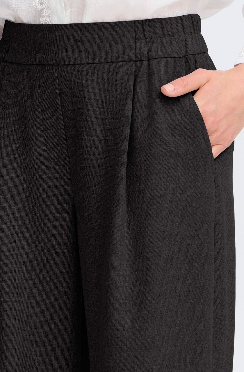 Black Wide Straight Leg Trousers