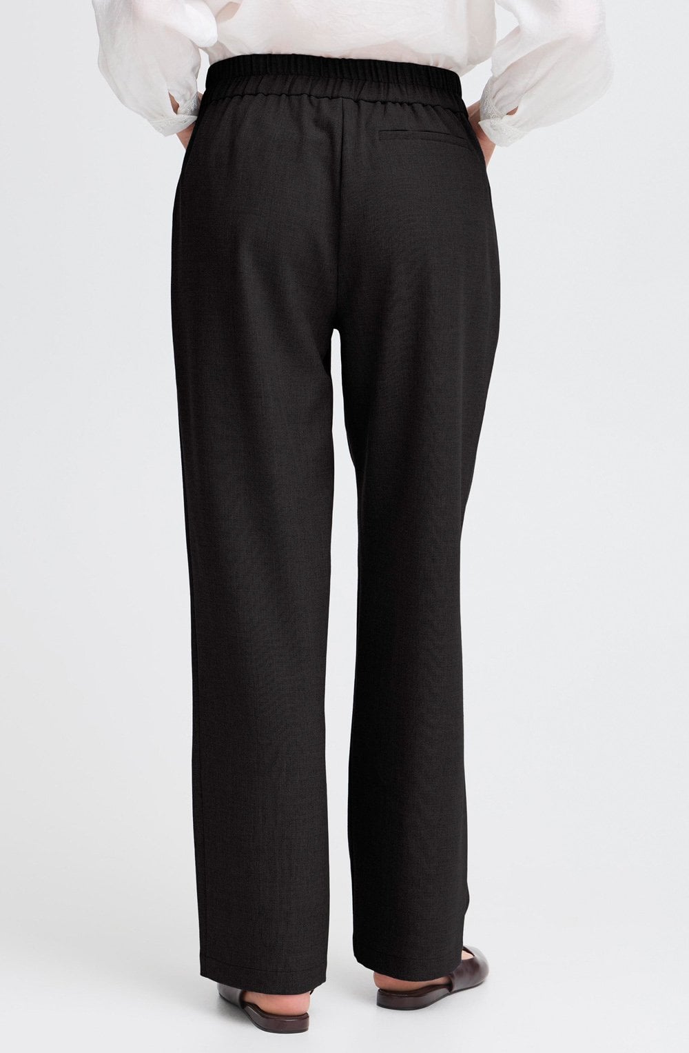 Black Wide Straight Leg Trousers