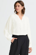 Blanc De Blanc Lace Trim Blouse