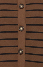 Cocoa and Black Stripe Collared Cardigan