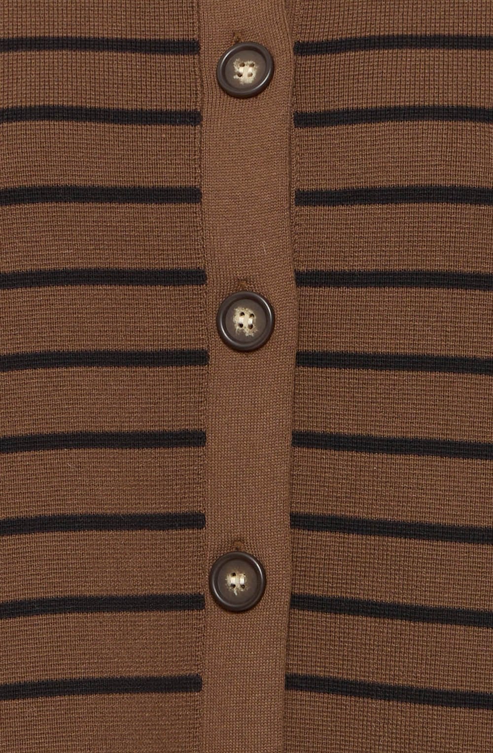 Cocoa and Black Stripe Collared Cardigan