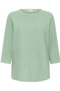 Creme De Menthe Rounded Hem Oversized Jumper