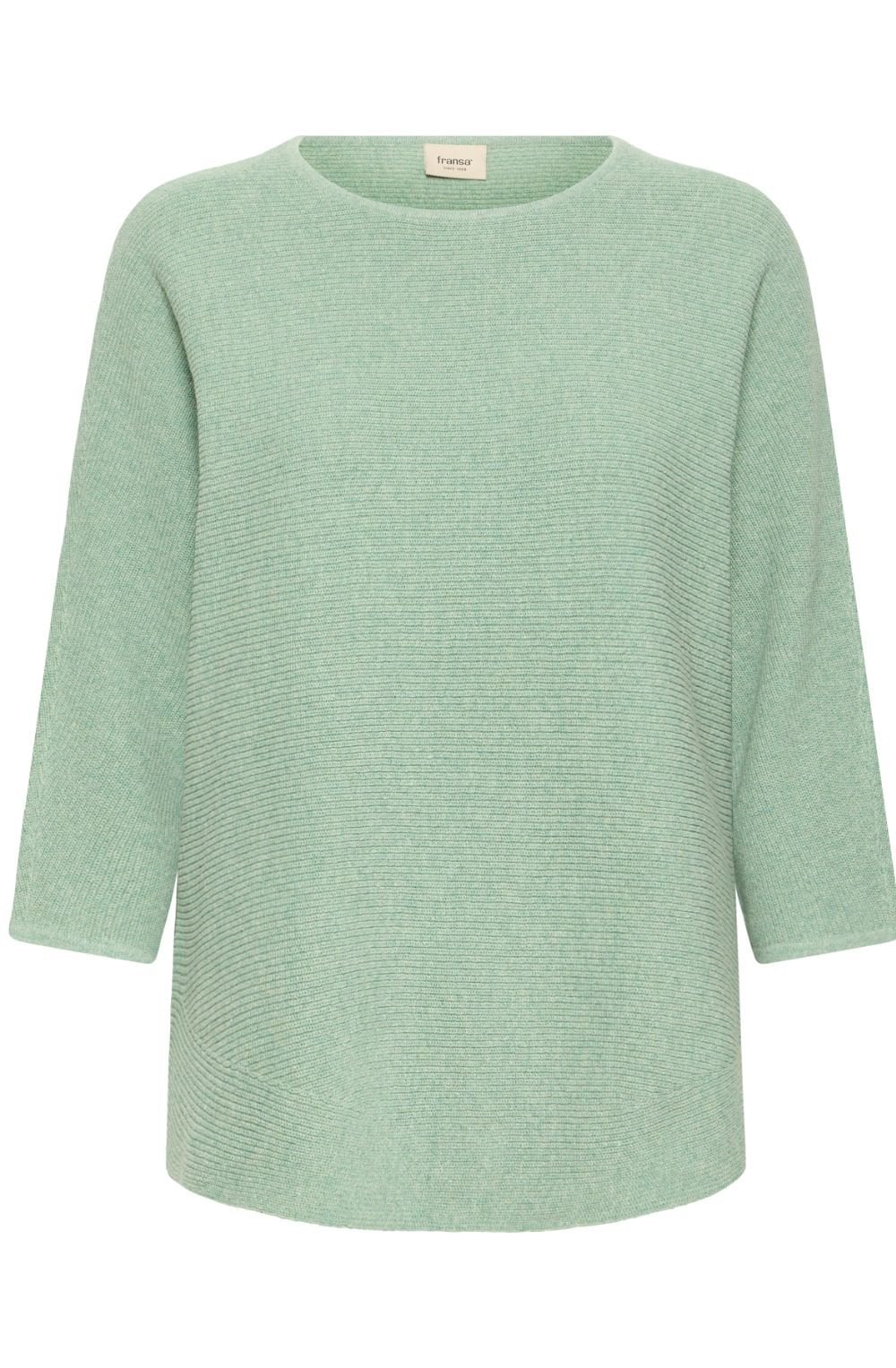 Creme De Menthe Rounded Hem Oversized Jumper
