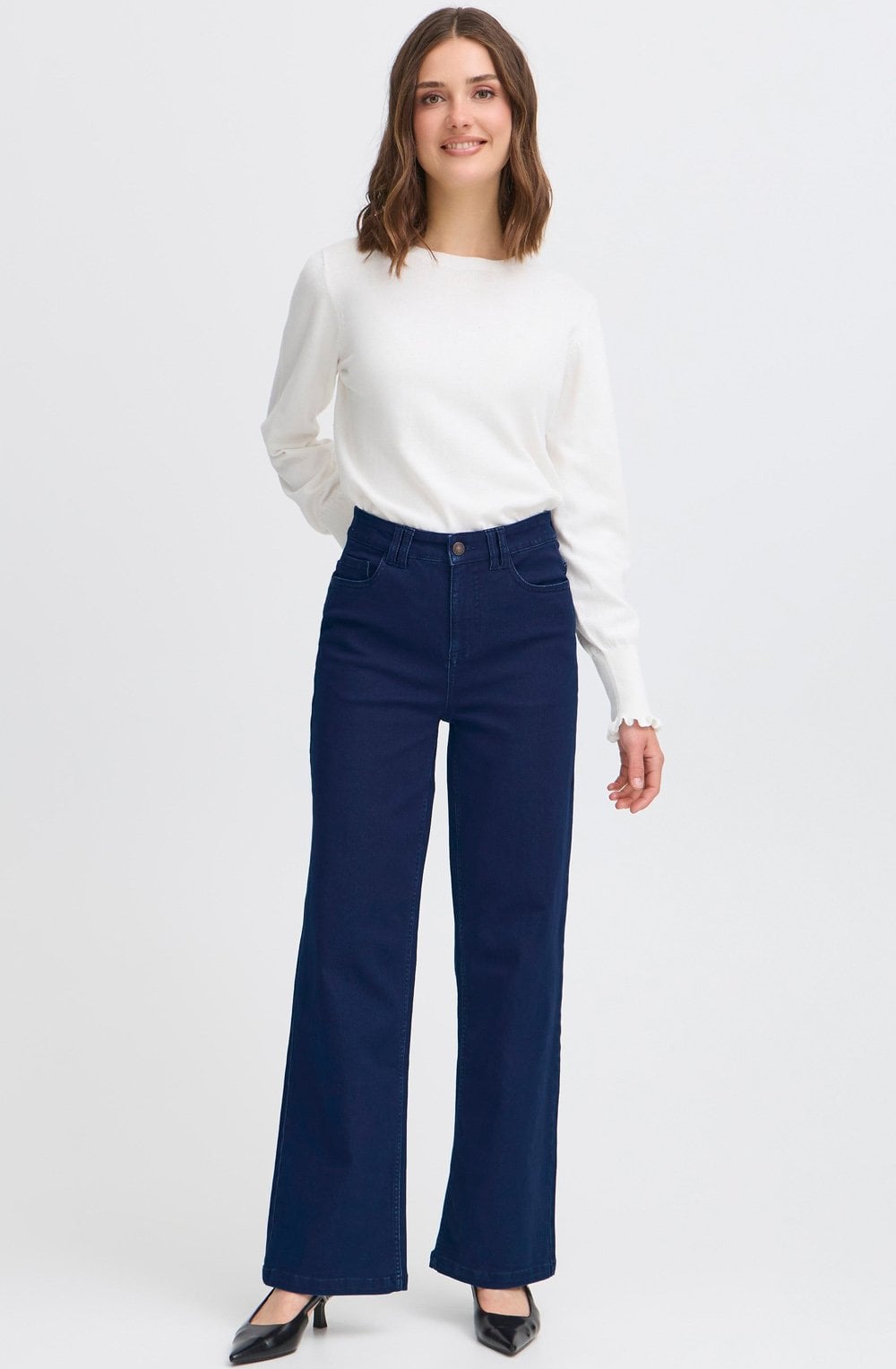 Dark Blue Straight Leg Jeans