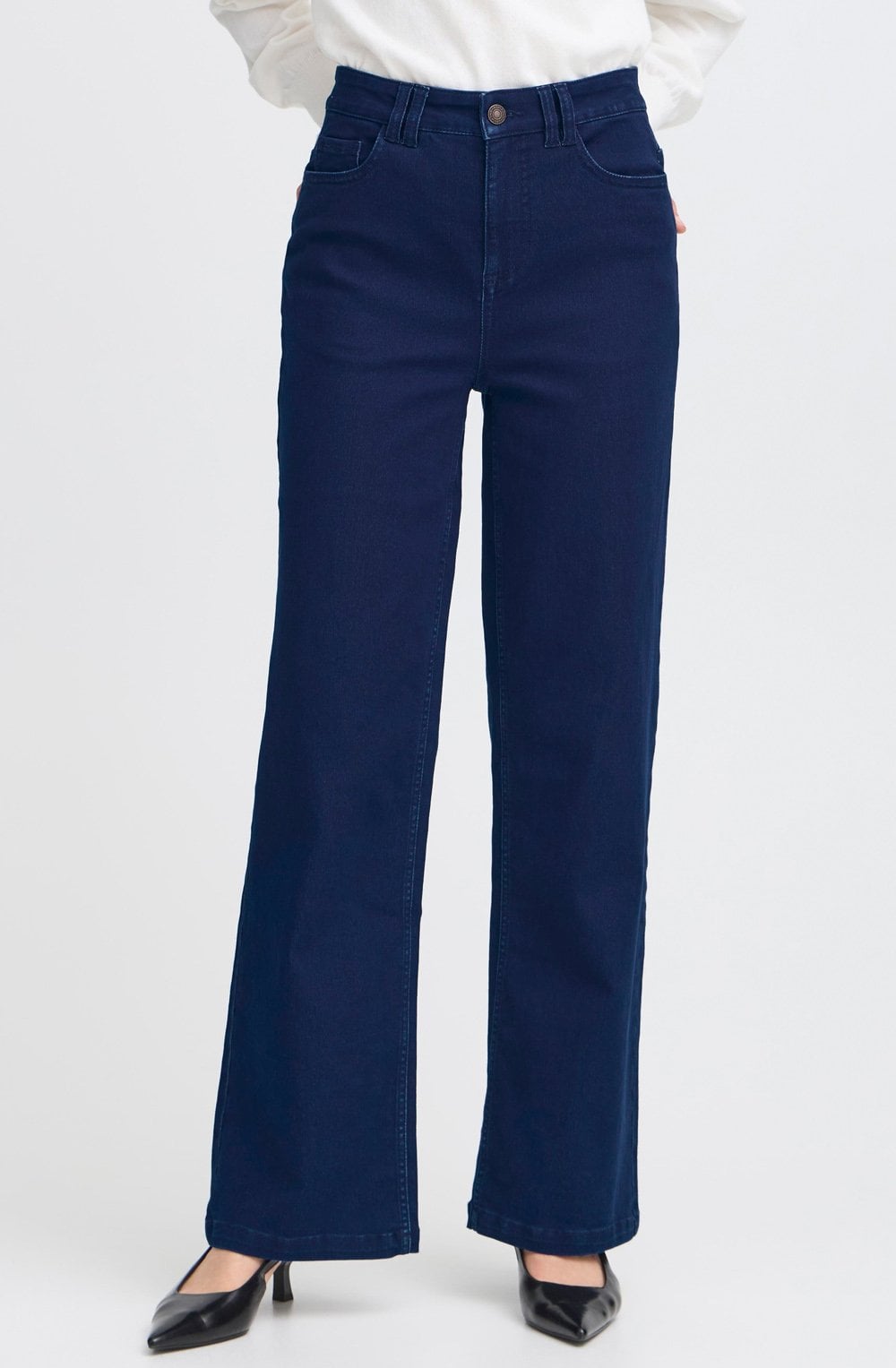 Dark Blue Straight Leg Jeans