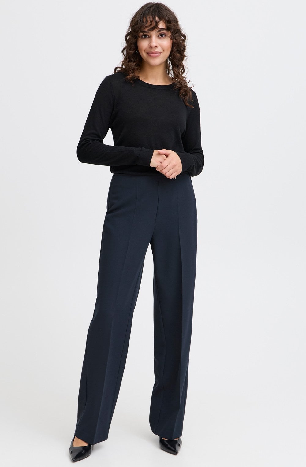 Dark Peacoat Abigail Wide Leg Trousers
