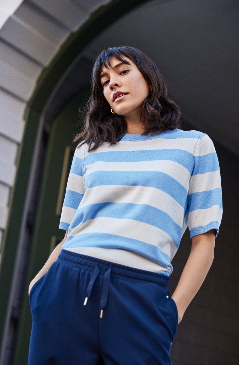 Della Robbia Blue Fine Knit T shirt