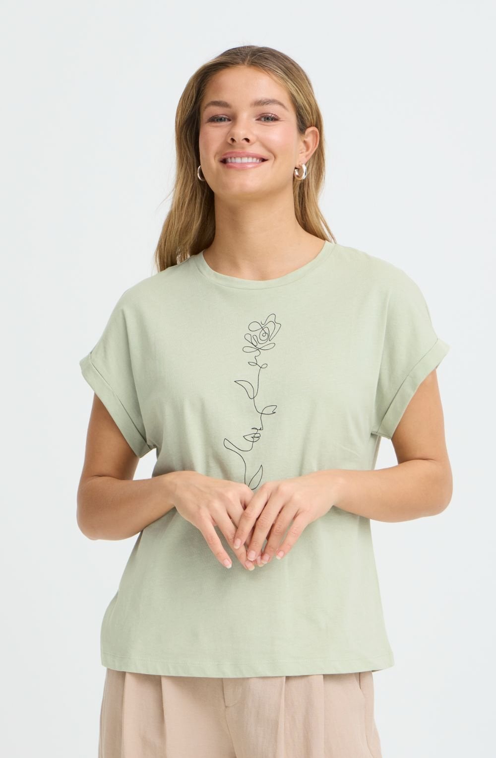 Desert Sage Abstract Face Design T Shirt
