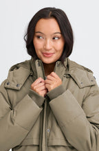 Dusty Olive Maise Drawstring Quilted Coat