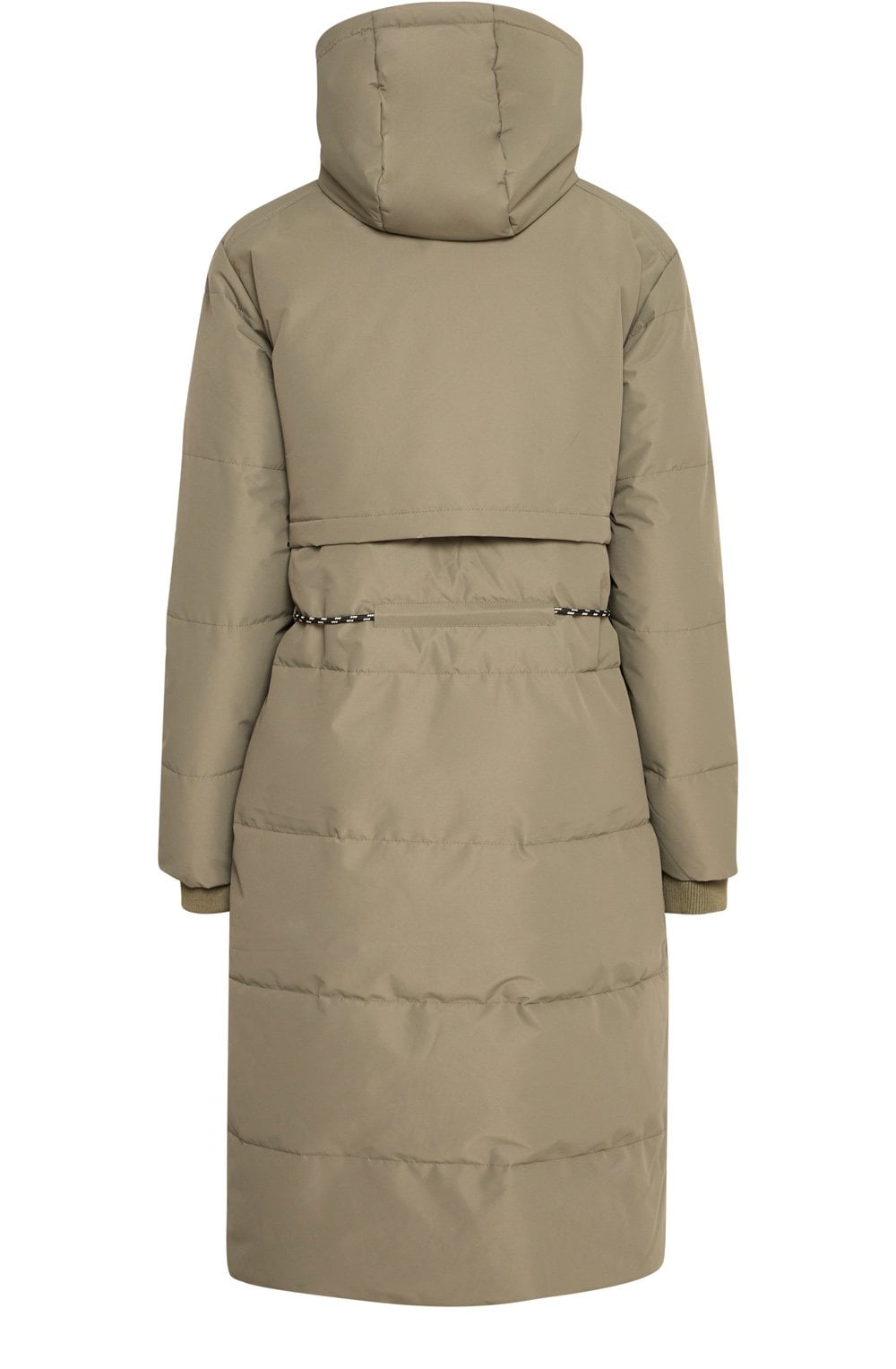 Dusty Olive Maise Drawstring Quilted Coat