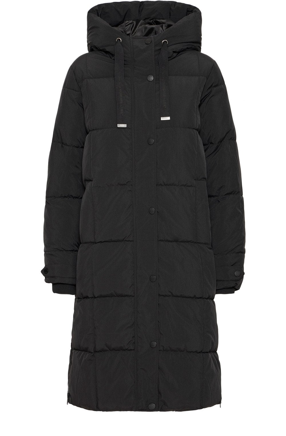 Eileen Square Quilted Black Coat