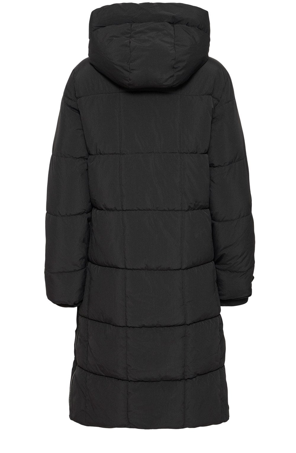 Eileen Square Quilted Black Coat