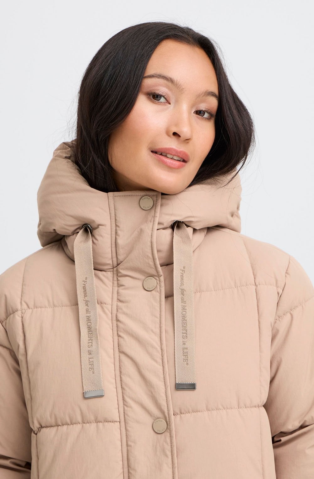 Eileen Square Quilted Desert Taupe Coat