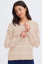 Feather Gray Knitted Stripe Jumper