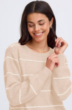 Feather Gray Knitted Stripe Jumper