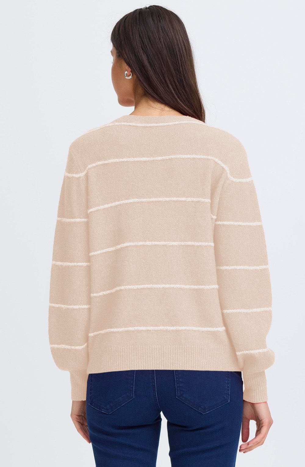 Feather Gray Knitted Stripe Jumper