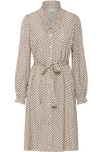 Feather Grey Silky Patterned Shirt Dress
