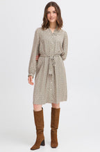 Feather Grey Silky Patterned Shirt Dress