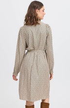 Feather Grey Silky Patterned Shirt Dress