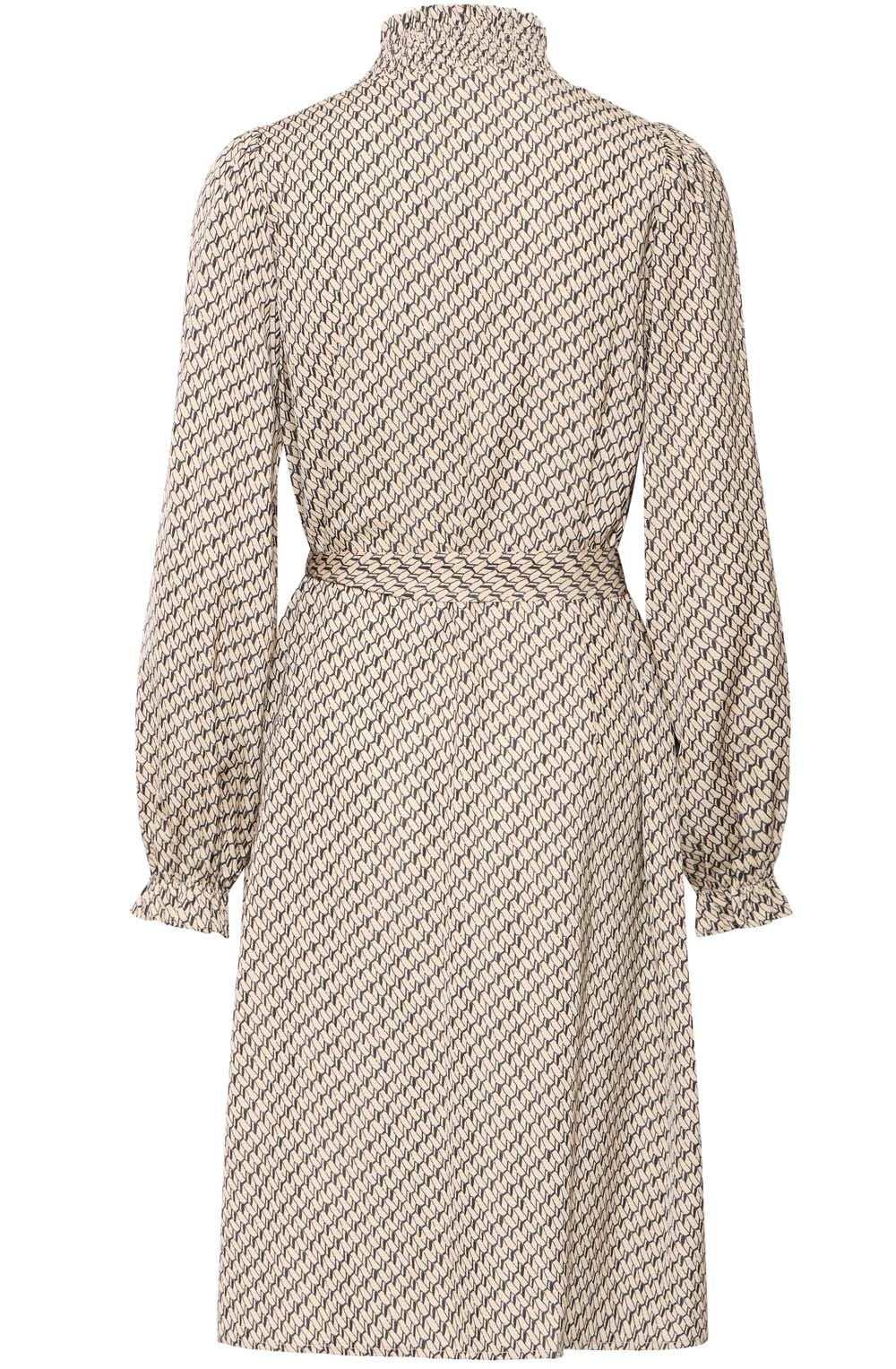 Feather Grey Silky Patterned Shirt Dress