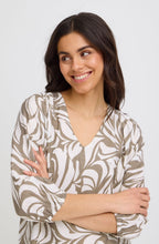 Floral Reverie Brown All Over Print Relaxed Blouse