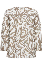 Floral Reverie Brown All Over Print Relaxed Blouse