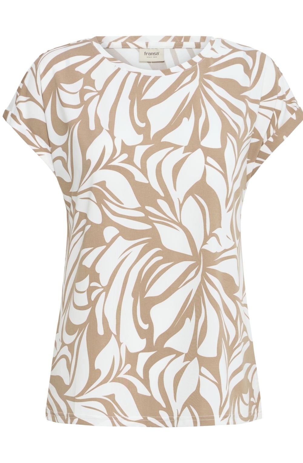 Floral Reverie Brown Silk Touch Jersey Top