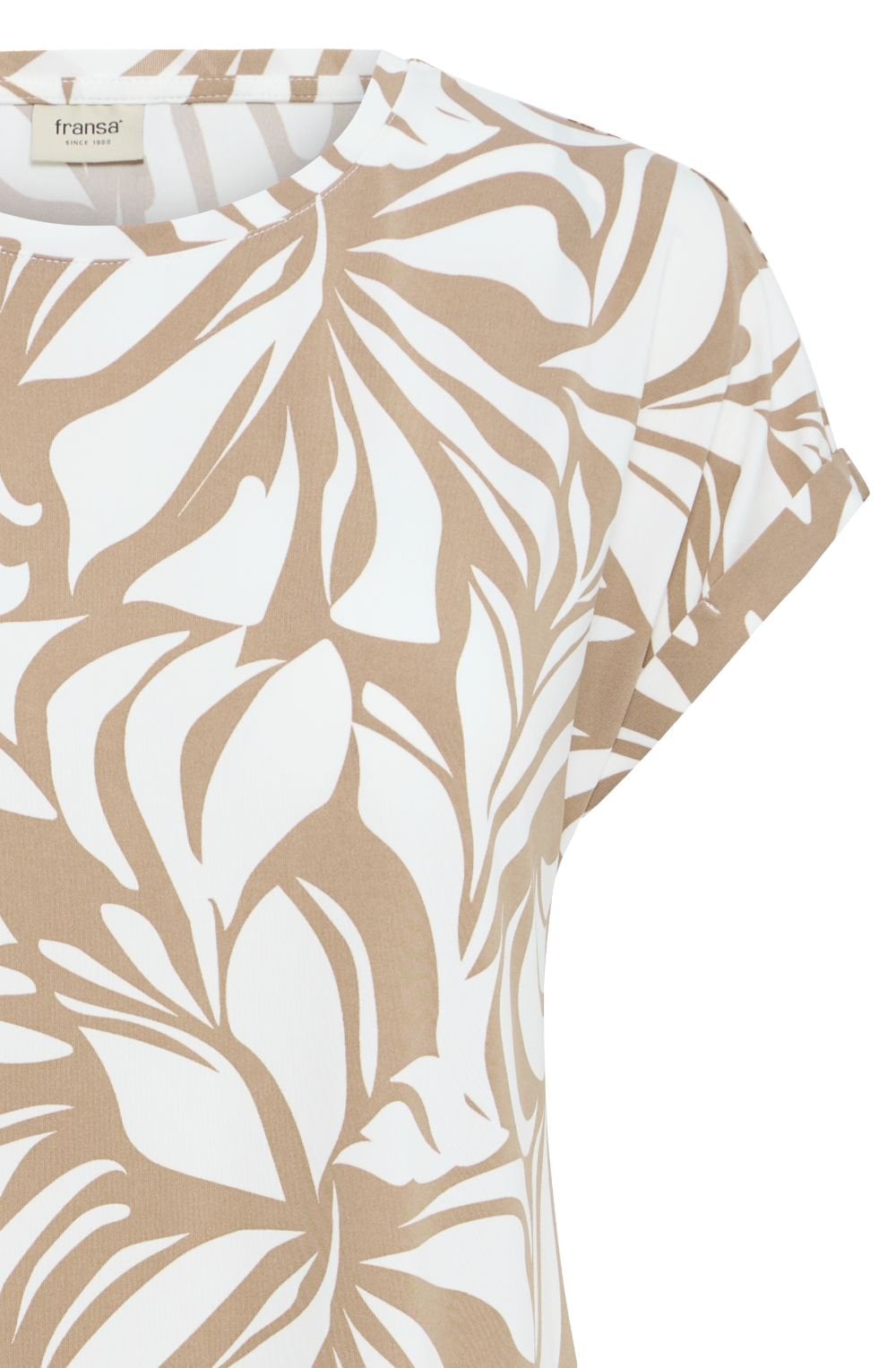Floral Reverie Brown Silk Touch Jersey Top