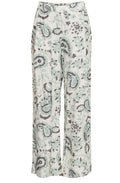 Frosty Green All Over Print Wide Leg Trousers
