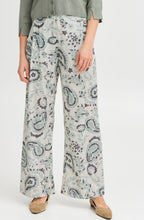 Frosty Green All Over Print Wide Leg Trousers