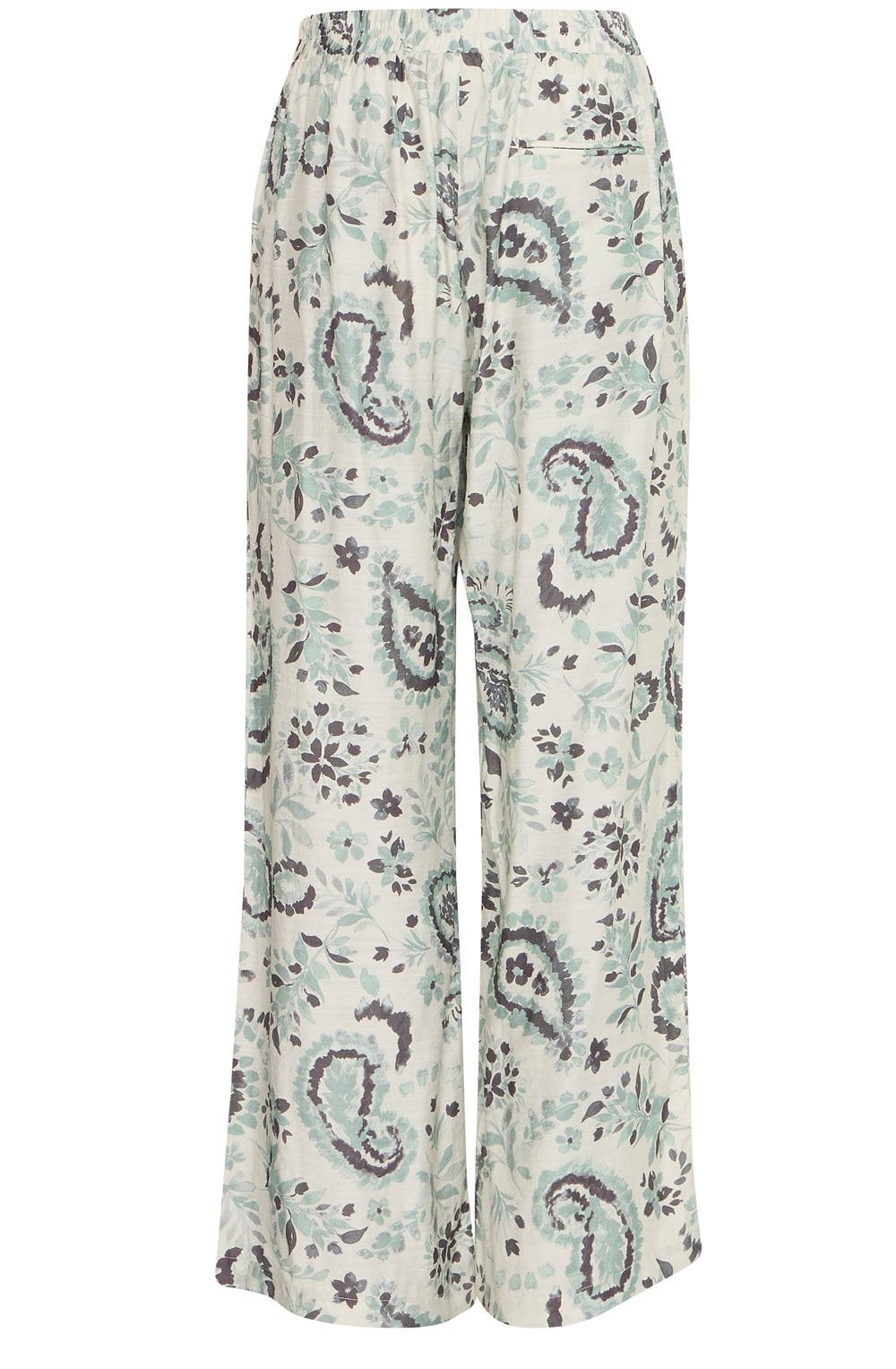 Frosty Green All Over Print Wide Leg Trousers