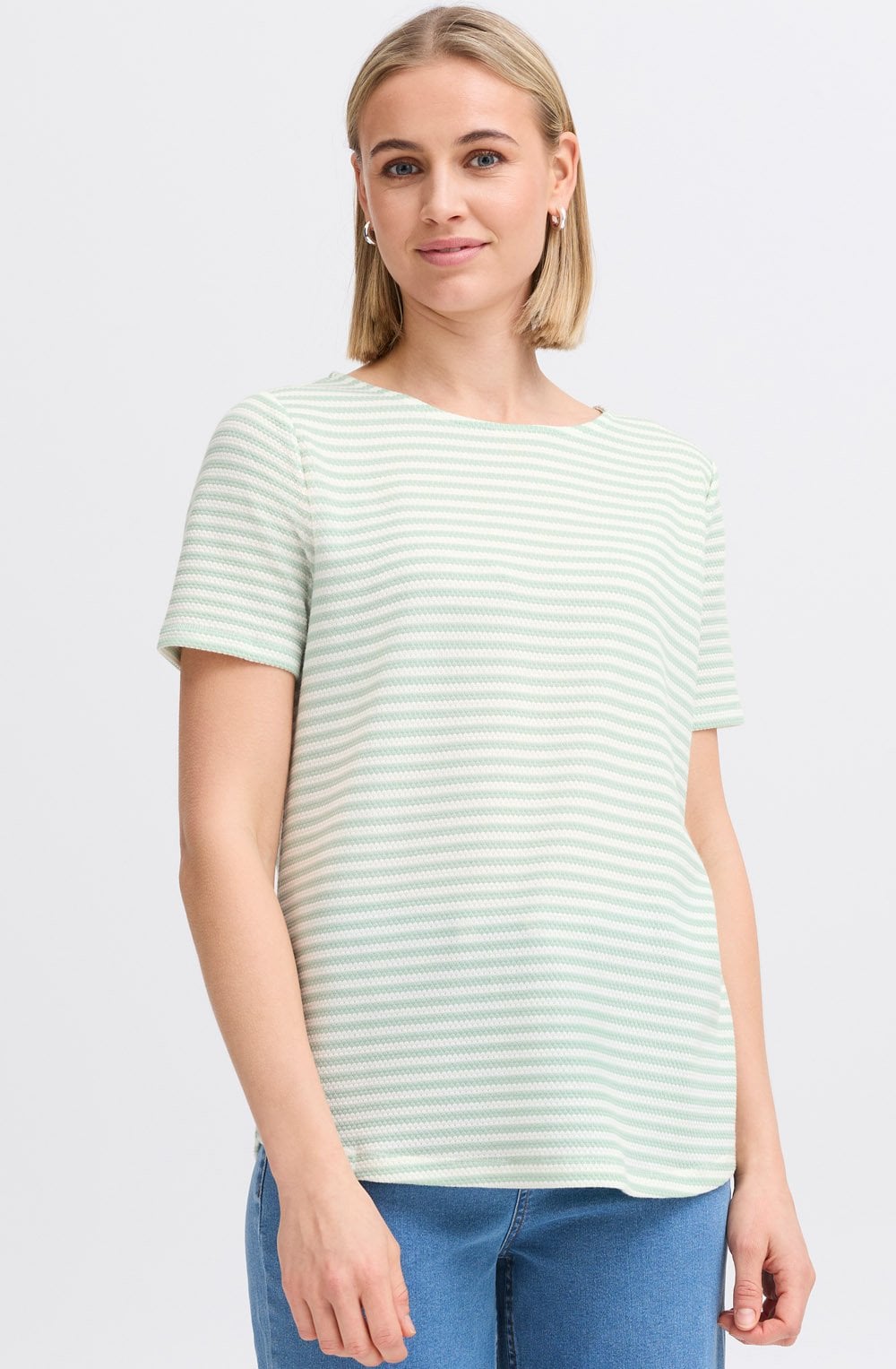 Frosty Green Textured Jersey T Shirt
