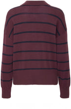 Fudge and Navy Stripe Collared Jumper