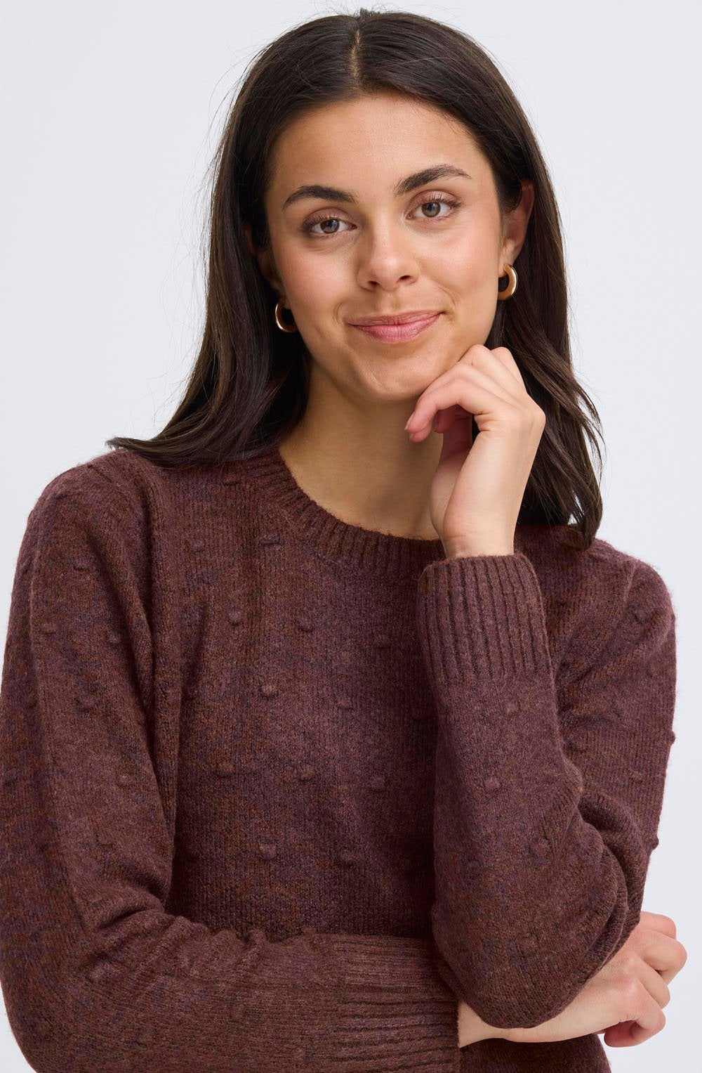 Fudge Melange Textured Jumper