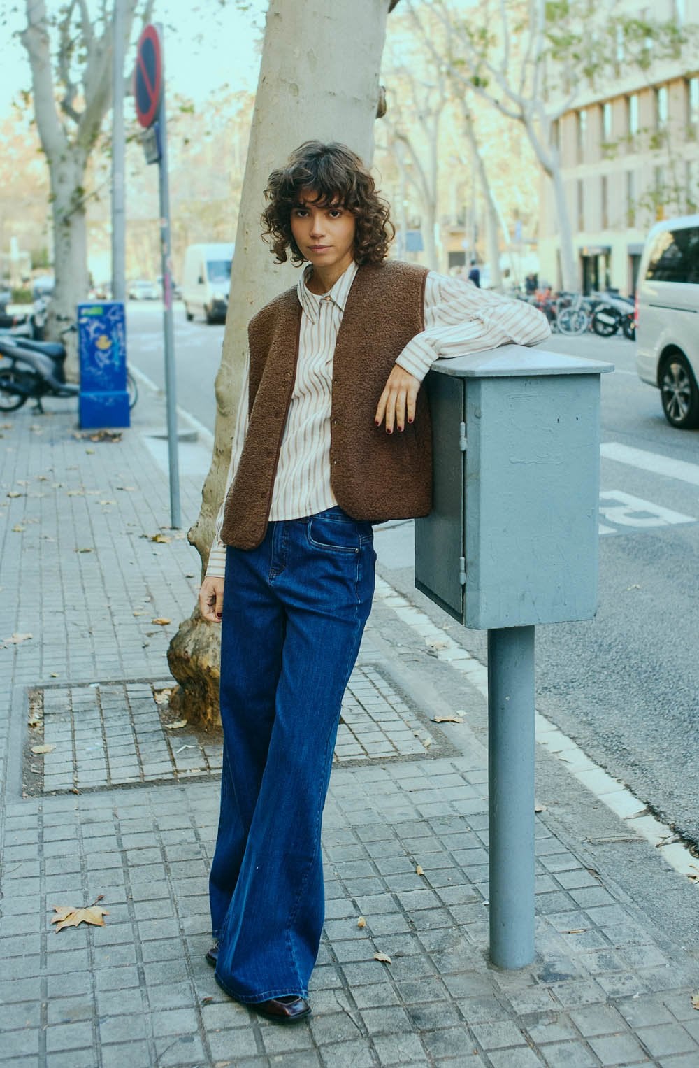 Kangaroo Striped Oversized Blouse