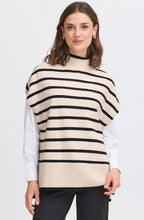 Limestone and Black Striped Cap Sleeve Jumper