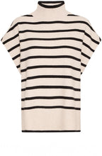 Limestone and Black Striped Cap Sleeve Jumper