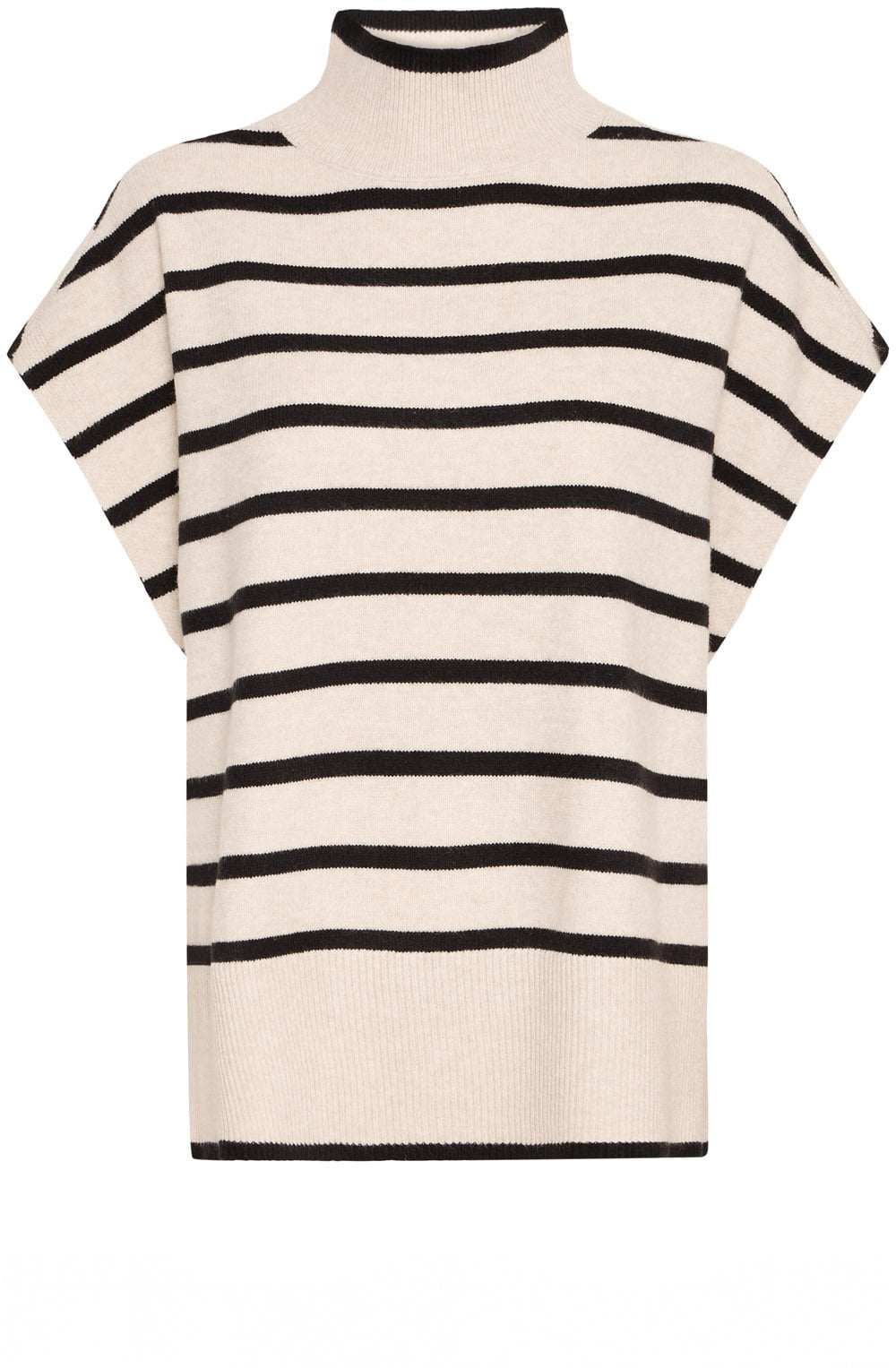 Limestone and Black Striped Cap Sleeve Jumper