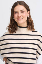 Limestone and Black Striped Cap Sleeve Jumper
