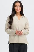 Limestone Collared V Neck Jumper