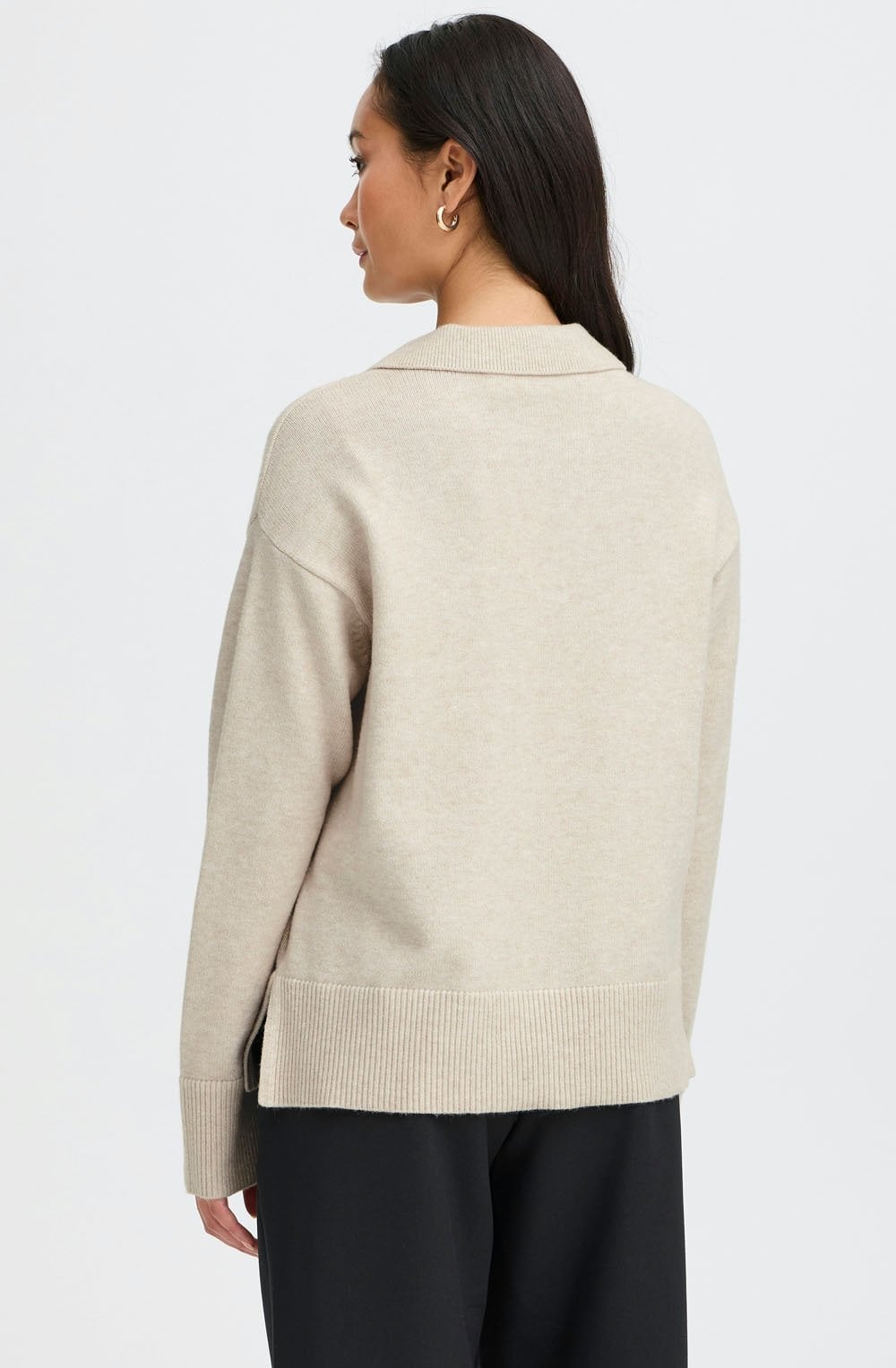 Limestone Collared V Neck Jumper
