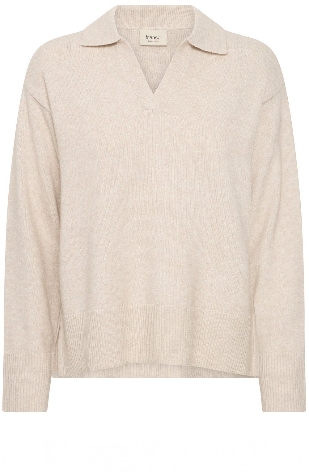 Limestone Collared V Neck Jumper