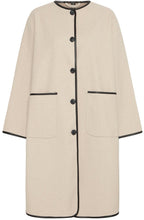 Limestone Melange and Black Piping Coat