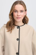Limestone Melange and Black Piping Coat