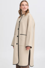 Limestone Melange and Black Piping Coat