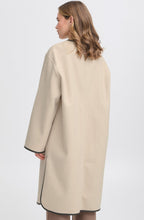 Limestone Melange and Black Piping Coat