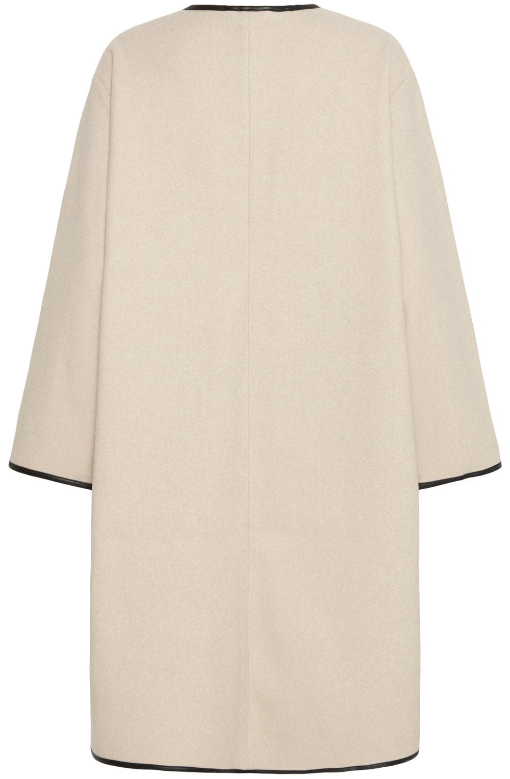 Limestone Melange and Black Piping Coat