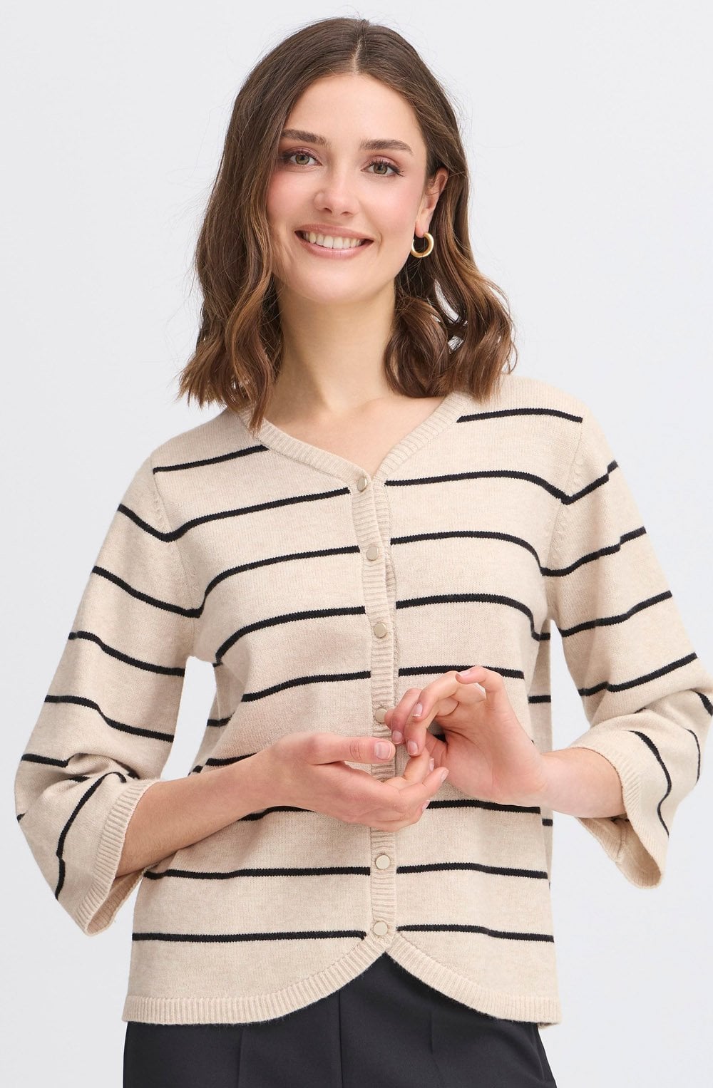 Limestone Stripe Knit Cardigan