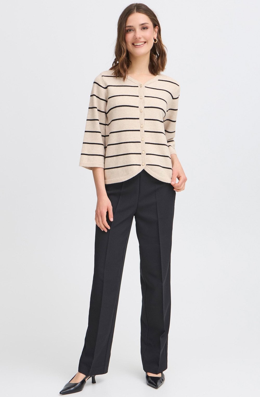 Limestone Stripe Knit Cardigan