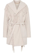 Limestone Tasselled Wrap Around Jacket